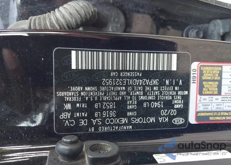 2020 Kia Rio S z USA, uszkodzony, nr VIN 3KPA24ADXLE321952